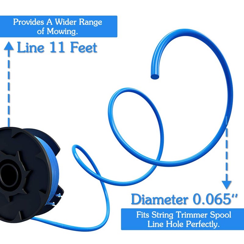 Future Way 8 Pack Weed Eater String Replacement for Ryobi 18v, 24v, and 40v Cordless Trimmers, Plus 1 Cap - Image 3